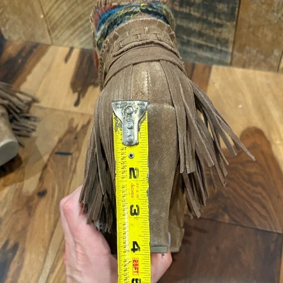 Naughty Monkey Multicolor Fringed Heeled Boots - Picture 6 of 12